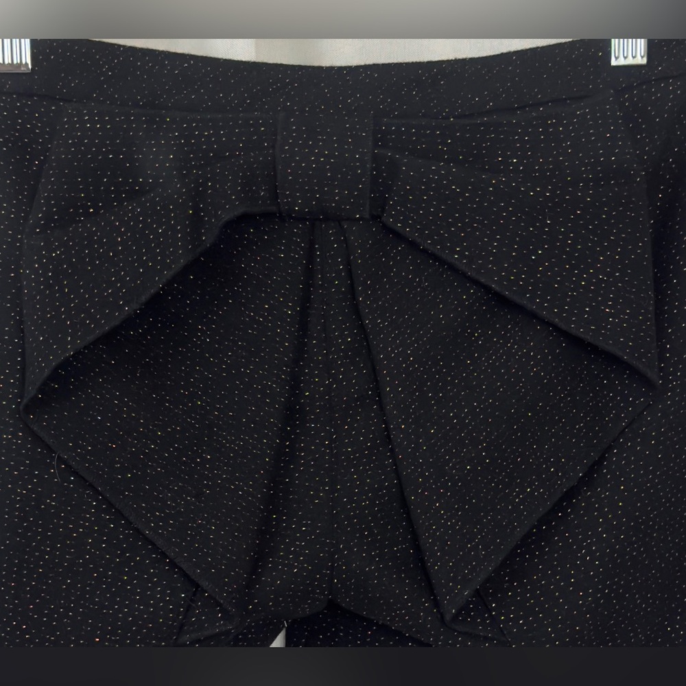 Armani Junior Black Wool Mix Trouser Shorts with Bow on Back Italian 12A. NWT - Picture 6 of 14